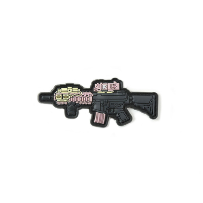 As armas do rifle dão Porma ao remendo 3,5&quot; do crachá do PVC material da borracha de silicone da largura para militar