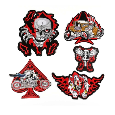 O Chenille costura nos remendos do motociclista, remendos bordados da motocicleta para o casaco de cabedal
