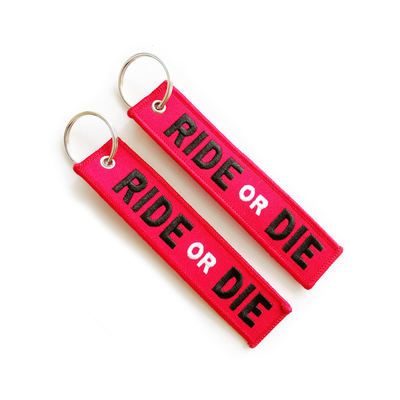 OEM das cores da beira 12 de Logo Custom Embroidered Keychain Twill Merrow