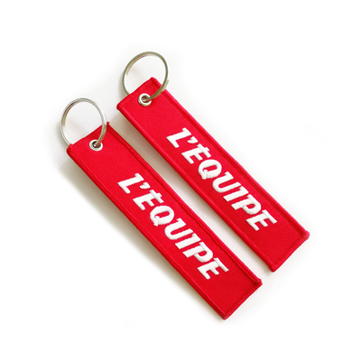 OEM das cores da beira 12 de Logo Custom Embroidered Keychain Twill Merrow