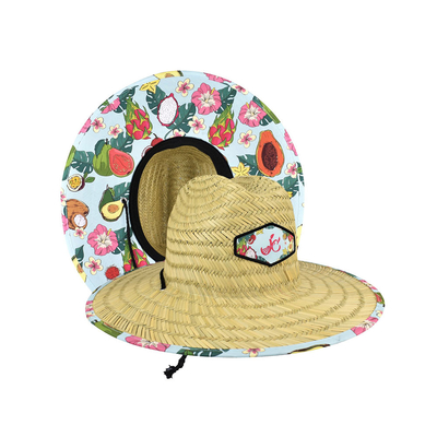 Salva-vidas surfando de Straw Chapéu Por Summer Outdoor do remendo unisex